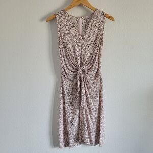 Chelsea 28 poka dot front tie draped dress